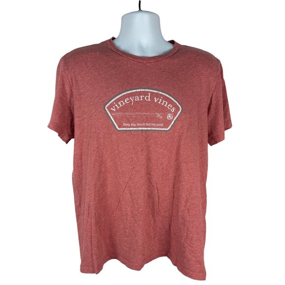 Vineyard Vines Mens Island T-Shirt Size L Red Every Day Should Feel This Good - Picture 2 of 6